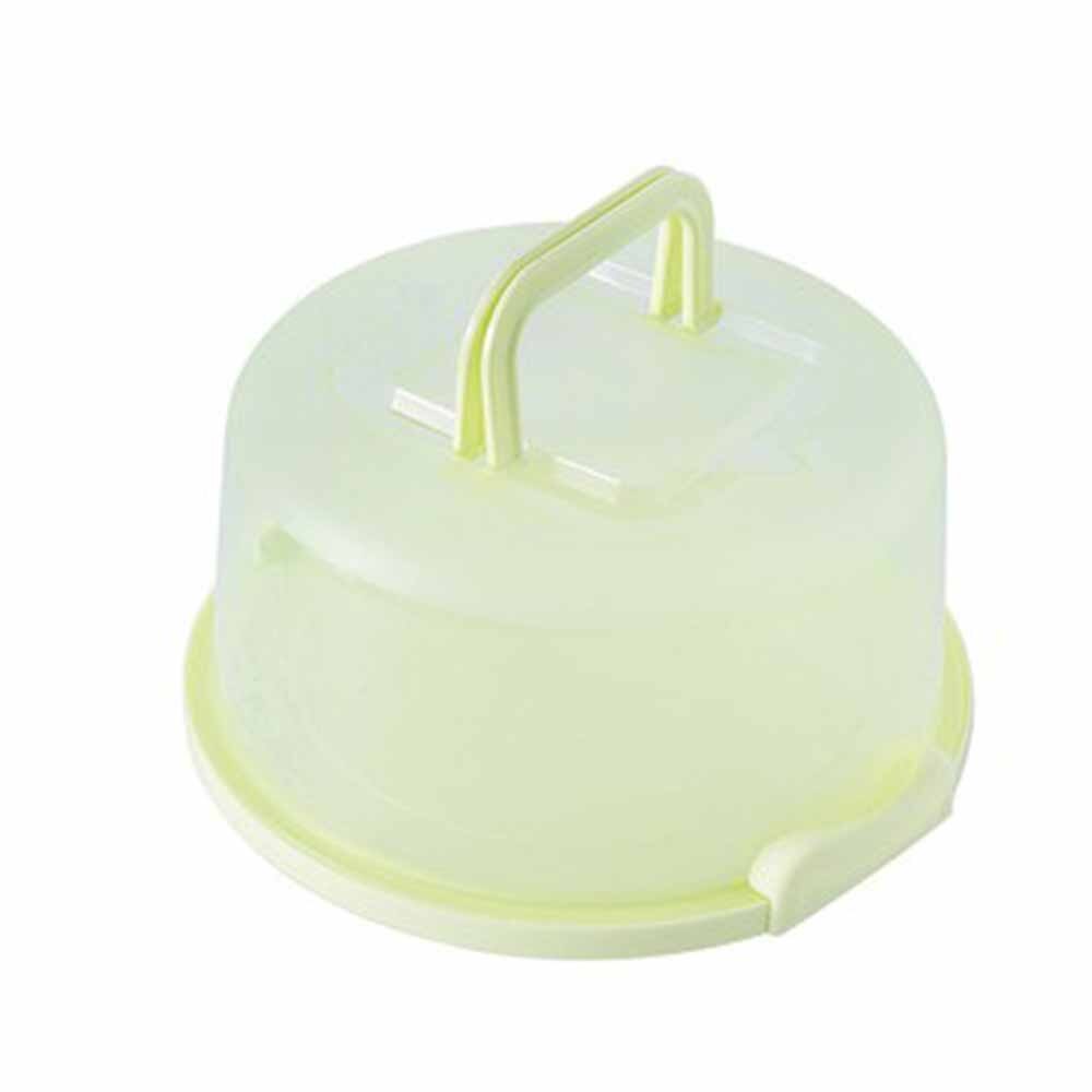 Portable Cake Storage Box Round Birthday Wedding Kitchen Baking Container Holder Cake Box Cupcake Dessert Fruit Storage Carrier: Green