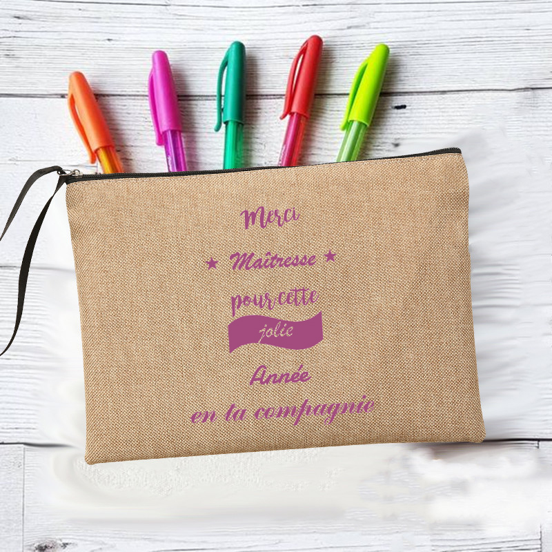 Merci Super Maîtresse machen-hoch Taschen Lehrer der Lagerung Beutel Reise Toiletten Organizer Reißverschluss Kosmetik Taschen für Maîtresse: Q06829-A012BR-S
