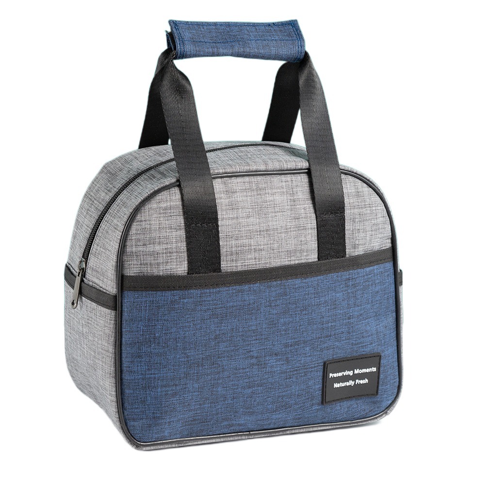 Portable Insulated Thermal Lunch Bag Waterproof Large Capacity Hand-held Picnic Food Pouch Oxford Cloth Thickened Lunch Box: Brown