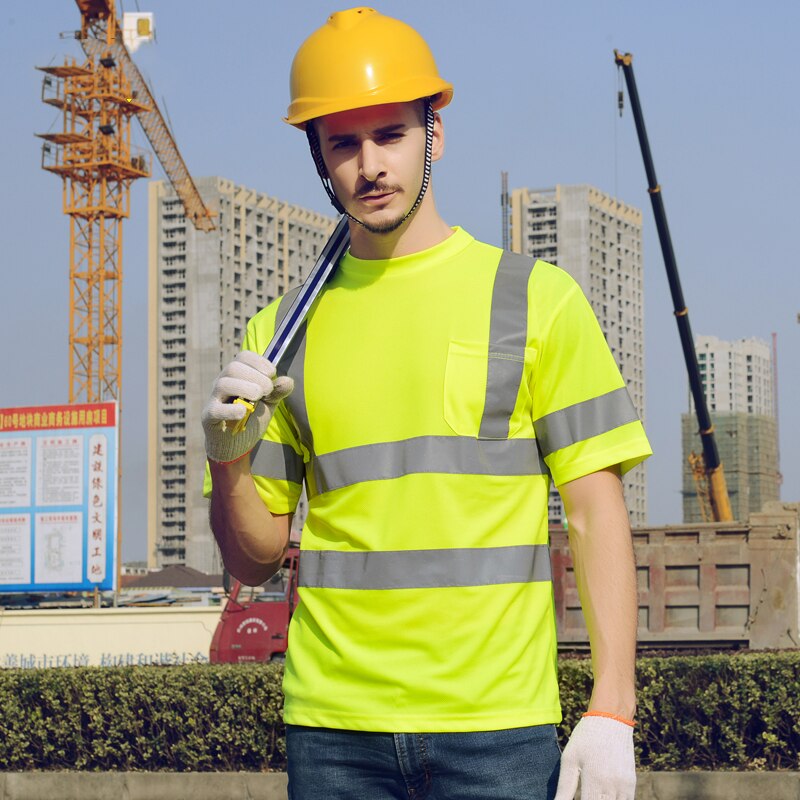 High visibility work T-shirt breathable reflective mining safety shirt hygroscopic and sweat releasing