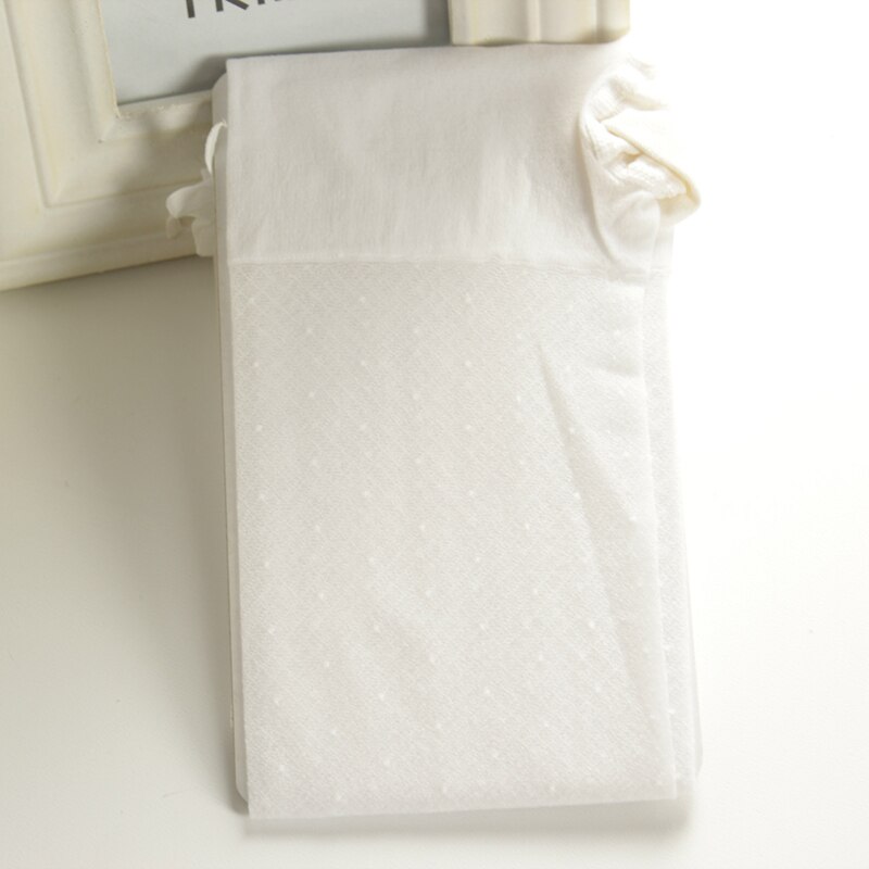 Sommar supertunna barnstrumpbyxor prinsessa liten prick med rosett tjej baby genomskinliga strumpbyxor s/m/l: Vit / S 3 to 5 år