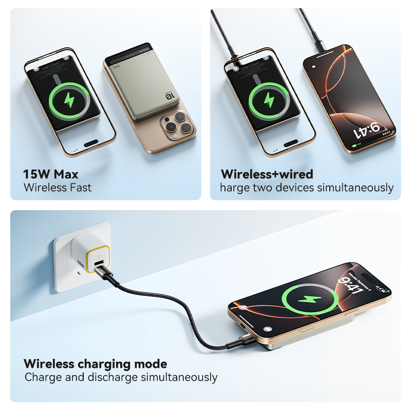KUULAA Magnetische Energie Bank 10000Ah Drahtlose Tragbare ladegerät 20W Schnelle Aufladung Für magsafe Für iPhone 16 15 14 Por max PowerBank