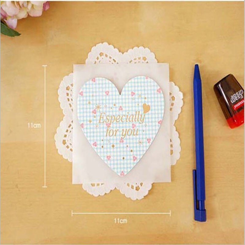 2pcs Love Greeting Cards Message Write Notepad Thank You Blessing Cards Festival Valentines Paper Card+Envelop+Seal Sticky