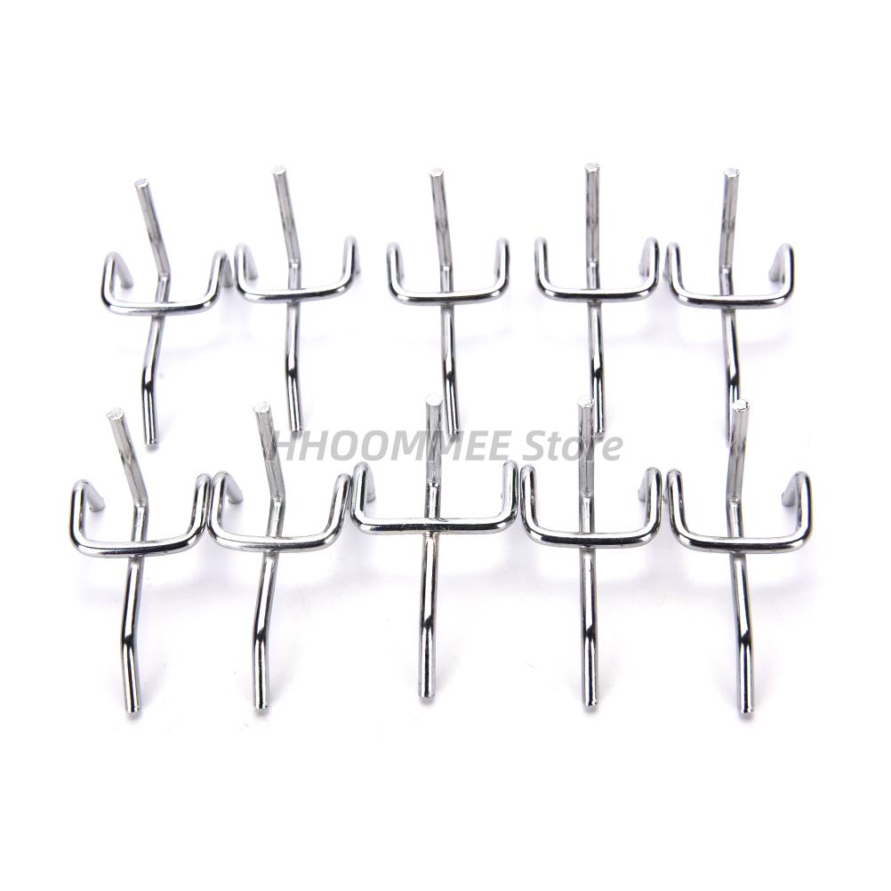10PCS Steel Pegs Board Pegboard Hooks Garage Work Shop Storage Display Organization Steel Hanging Tool Storage Hooks
