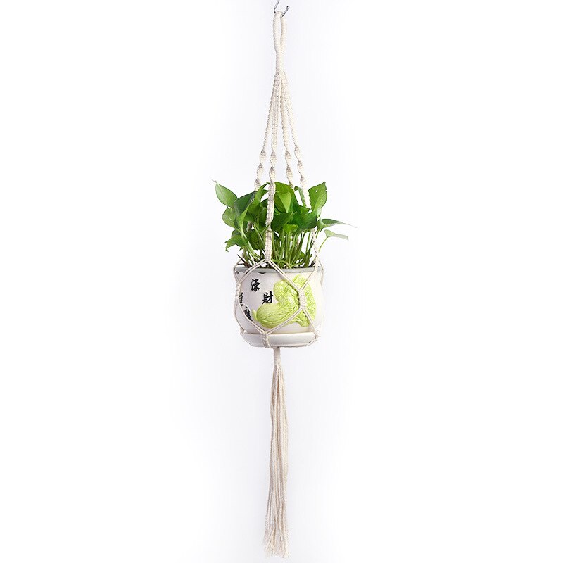 100% Handmade Macrame Plant Hanger Flower /Pot Hanger For Wall Decoration Countyard Garden Hand-knitted Hanging Home Decoration
