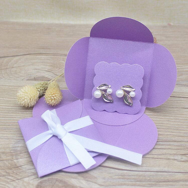 10pc wielokolorowy kwadratowy pudełko z biżuterią 6.5cm z wewnętrzną kartą kolczyka 5*5cm biały/różowy/fioletowy/kraft papierowe do biżeturii pudełko na kolczyki