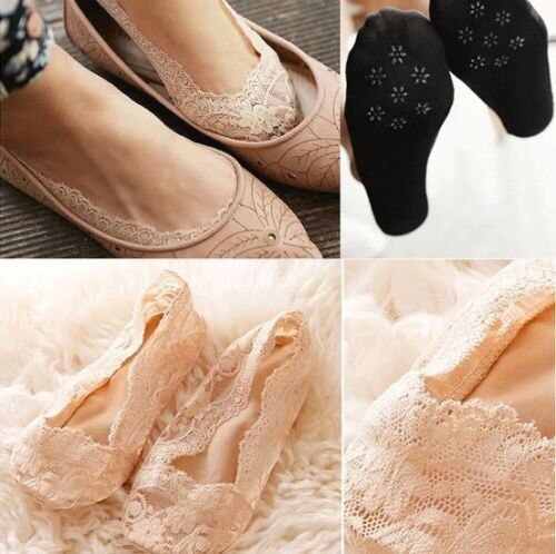 1 paar dames yogasokken katoenen kant enkelsokken lage prijs laag uitgesneden stippen sokken vrouwelijke onzichtbare antislip sokken slippers