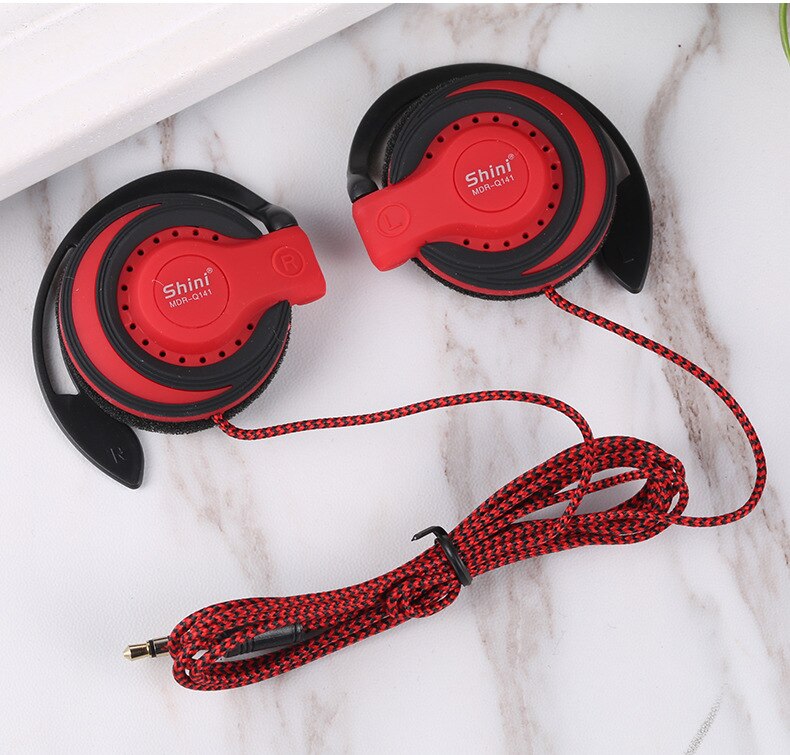 Super Bass Hoofdtelefoon Ruisonderdrukkende Headset Hifi Bass Earohones Oorhaak Muziek Headset Voor Xiaomi IPhone5/6S MP3 pc: Red