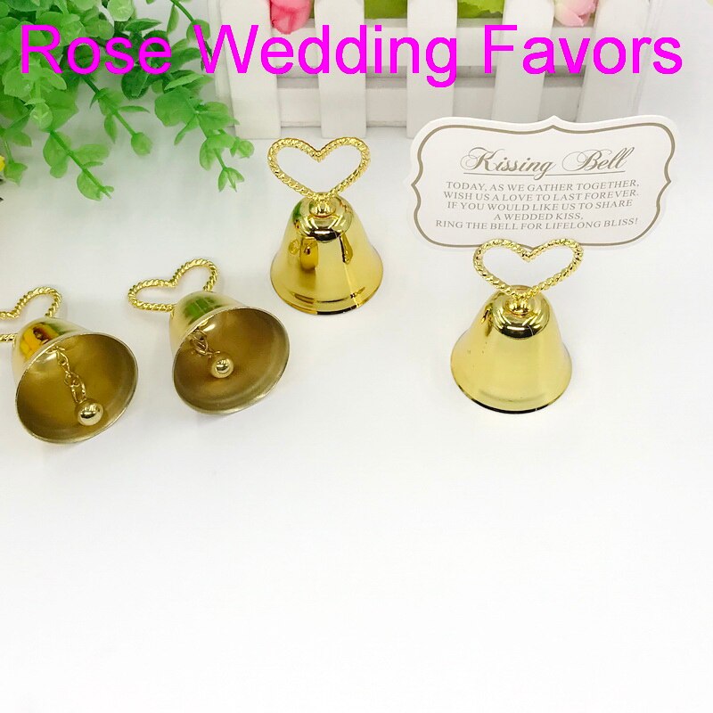 (30 teile/los) FREIES + küssen Glocke Silber/Gold Glocke Platz-kartenhalter/Foto Halfter Hochzeit Tisch Dekoration Gefälligkeiten: Gold
