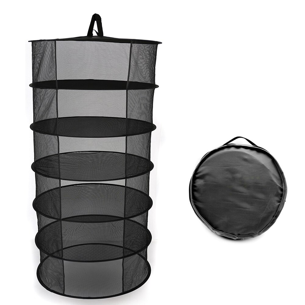 4/6/8 Layers Hanging Basket Folding Drying Net Rack Herb Dry Net Opening Shape Dryer Bag Mesh 600mm Diameter For Herbs Flowers