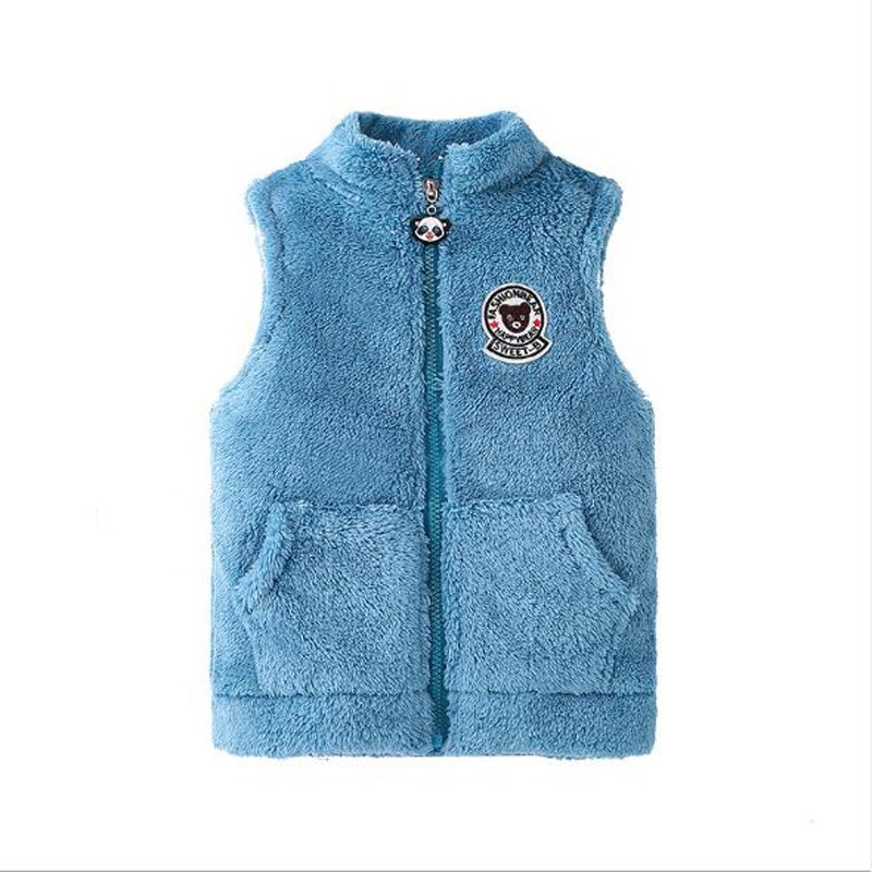 Vest for Boys Children Winter Outerwear Coats Kids Blue Thick Waistcoat Boy Clothes Warm Flannel Soft Vest for Age 3-12 Year Old: Light Blue / 10T