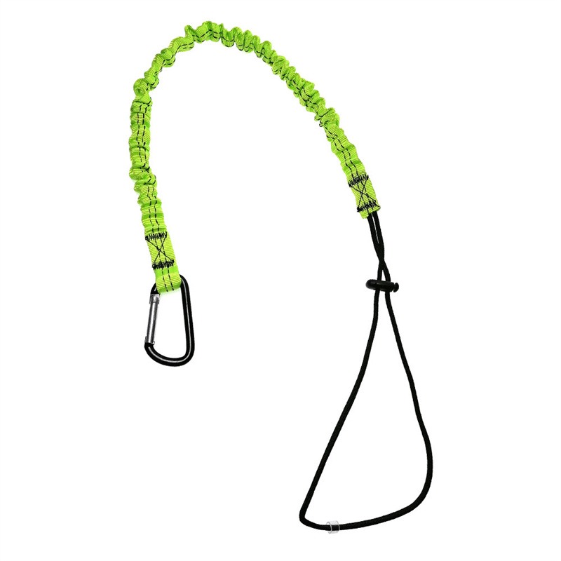 Cordón de herramienta de cuerda elástica de seguridad con mosquetón, trabajo de escalada, cuerda de seguridad anticaída, accesorios de escalada para trabajo aéreo: Rojo