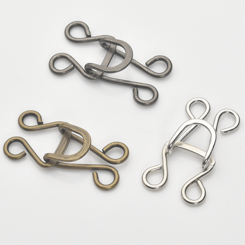 40sets/lot Big Metal Brass Hook Eye 16# Trousers/Skirt/Pant/Dress Silver Nickle, Black Nickle，Bronze Color