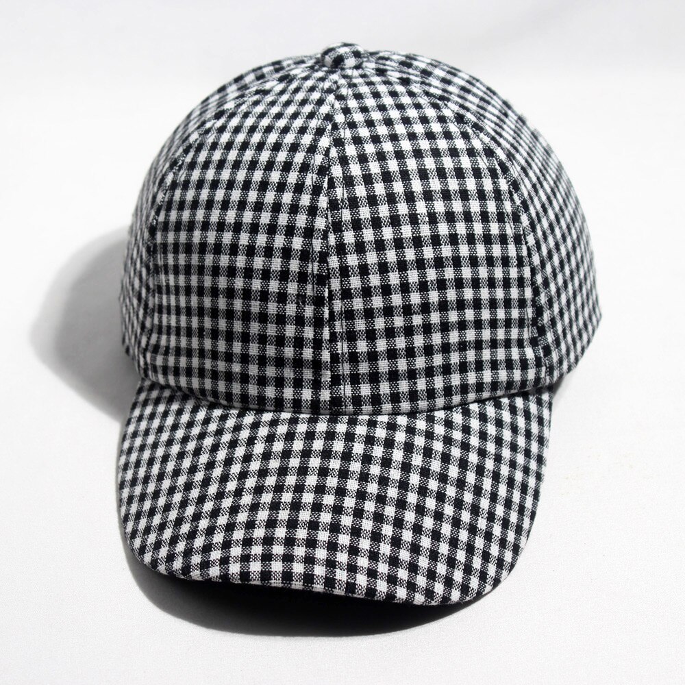 Vintage hvid sort plaid hat dame #39 sommer efterår baseball kasket damer