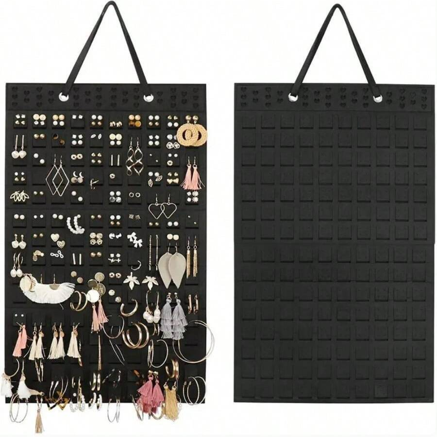 300Pairs Hanging Jewelry Organizer Bag for Earrings Necklace Bracelets Display Storage Double Sided Felt Rotating Hanger Joyero