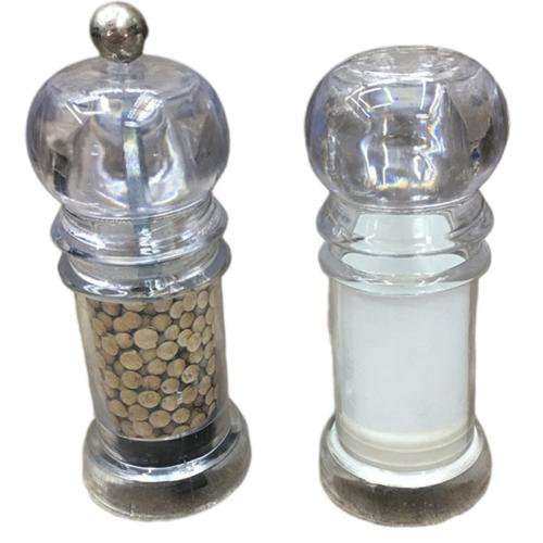 2 stk rustfritt stål mølle glass kropp krydder salt- og pepperkvern kjøkkentilbehør bærbart kokeverktøy: misligholde tittel