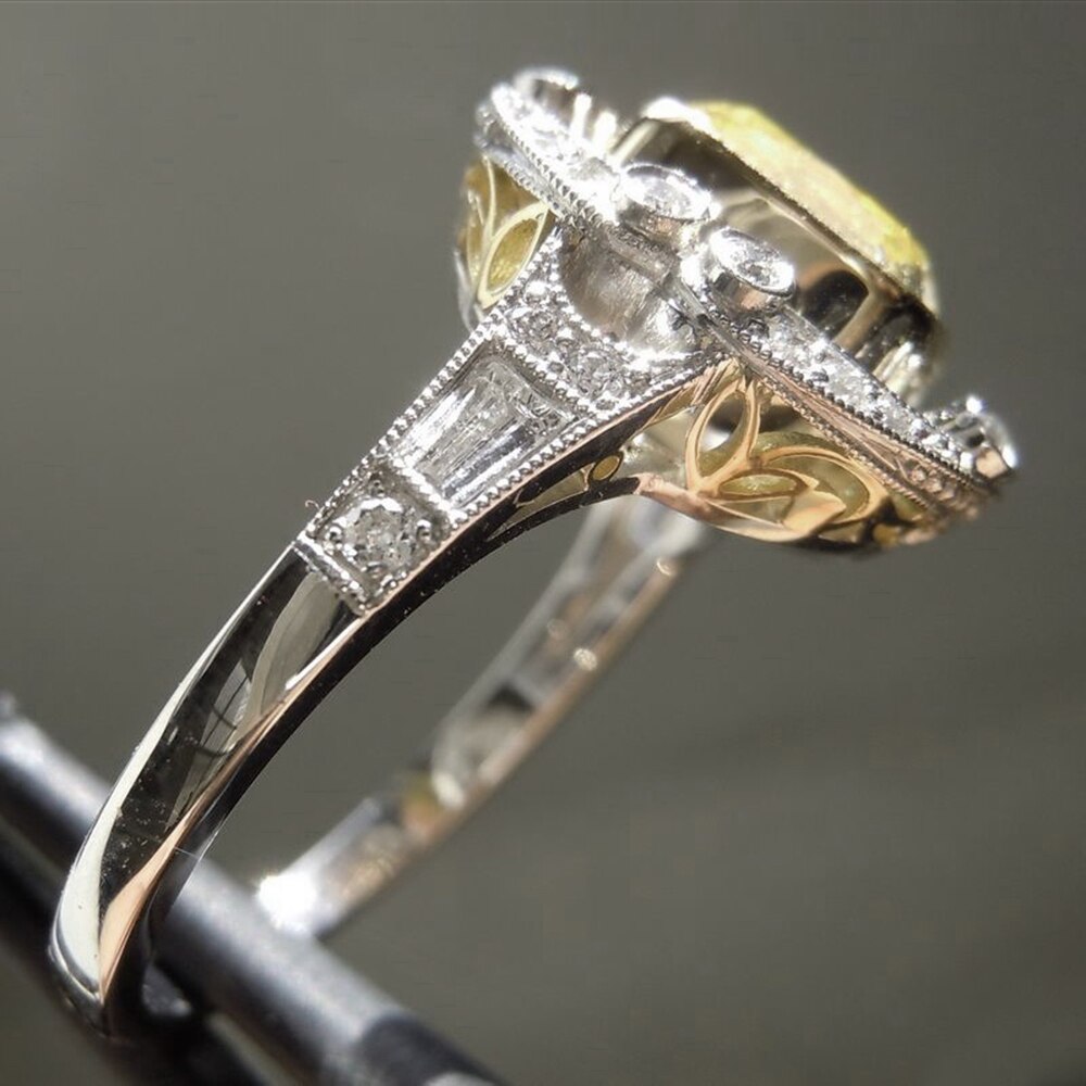 Huitan Women Wedding Band Jewelry Ring Bright-colored Zircon Anniversary Party Fancy Love Female Rings