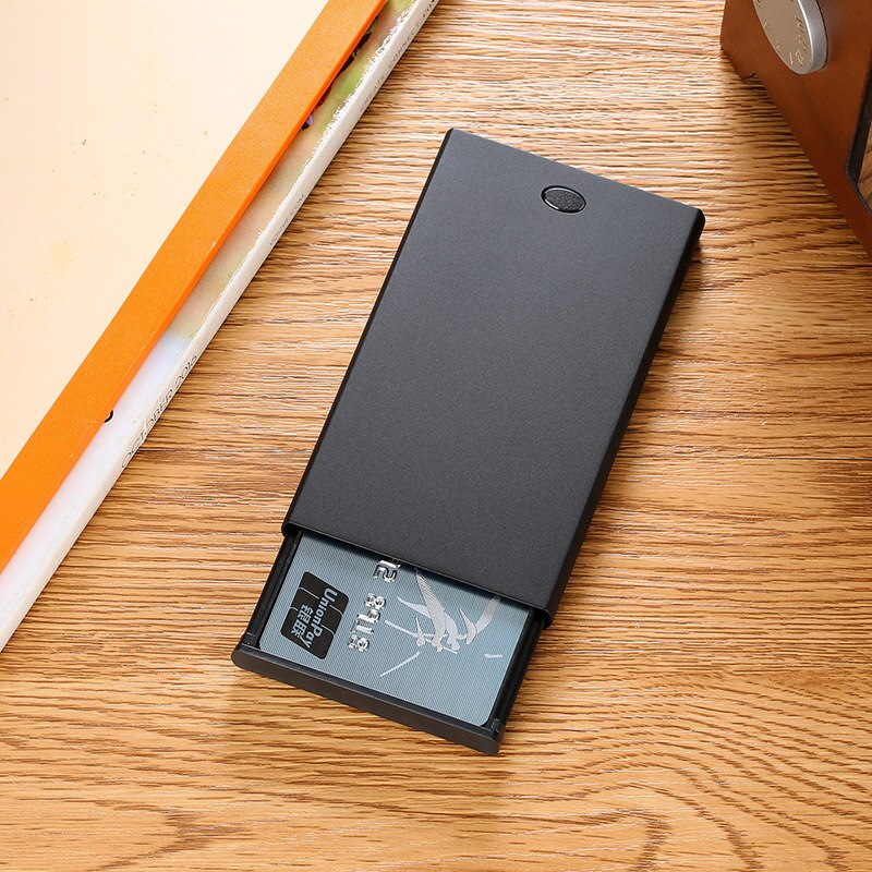 DIENQI Rfid Karte Halfter Männer Brieftaschen Magie Männlichen Jahrgang Schwarze Kurze Geldbörse Kleine Metall Schlanke Brieftaschen Mini Brieftaschen Dünn vallet