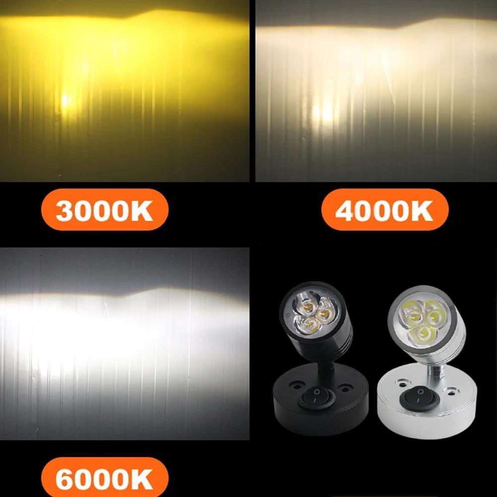 LED Reading Light DC 12V RV Boat LED Light Wall Lamp Camper Van Caravan Boat Interior Spot Light Cabin Bedside Night Light