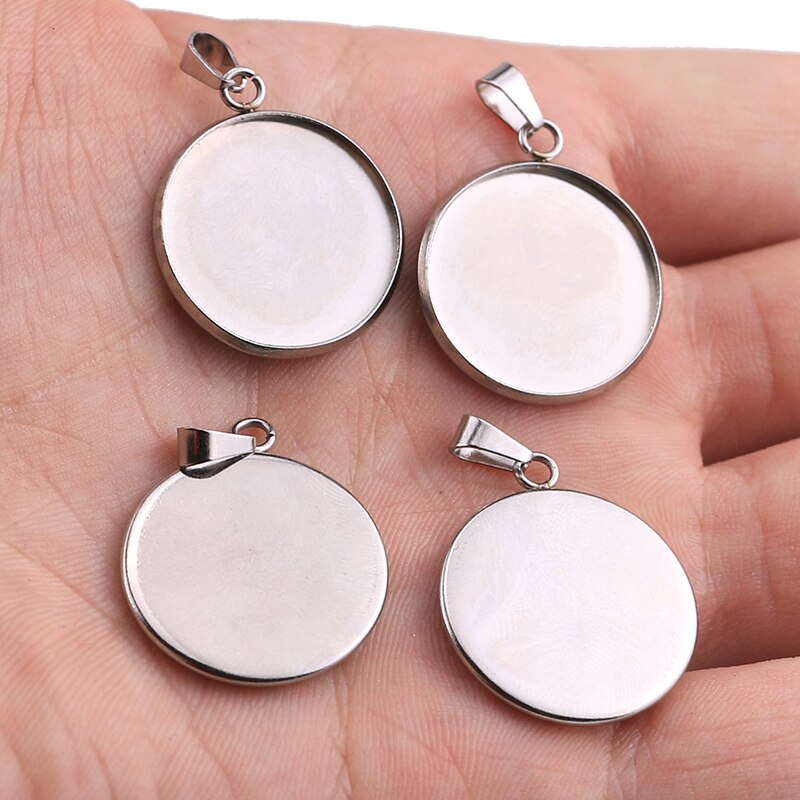 10 teil/los Edelstahl Cabochon Cameo Armband Charms ForJewelry, Der Halskette Anhänger Erkenntnisse Bases Tray Blank Diy Lünette