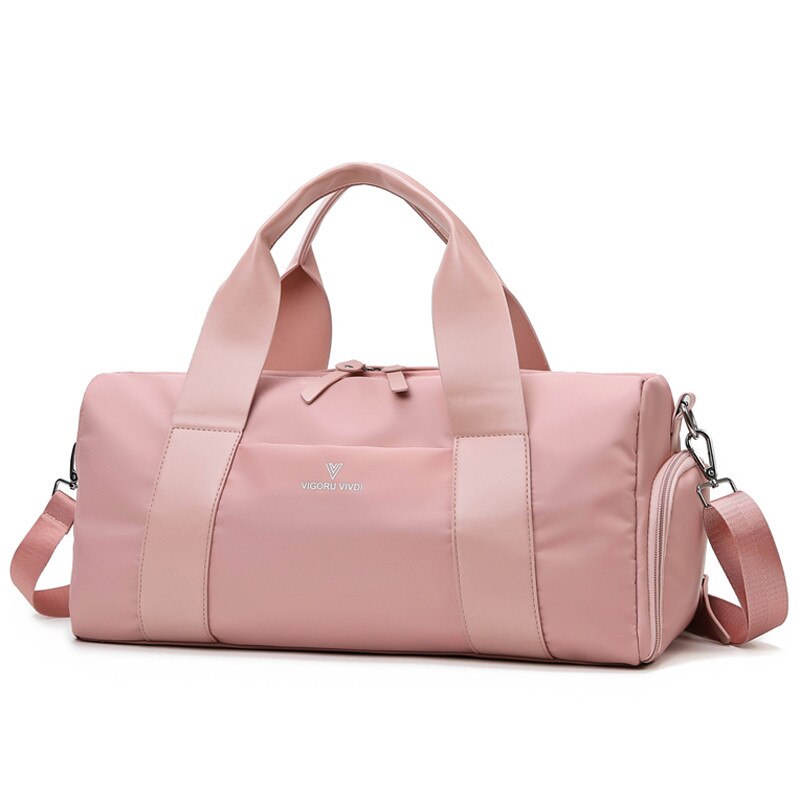 Stijl Sport Gym Handtas Voor Vrouwen Fitness Zwemmen Training Bag Vrouwelijke Tennistas Racket Tas Met Schoenen Pocket: Pink