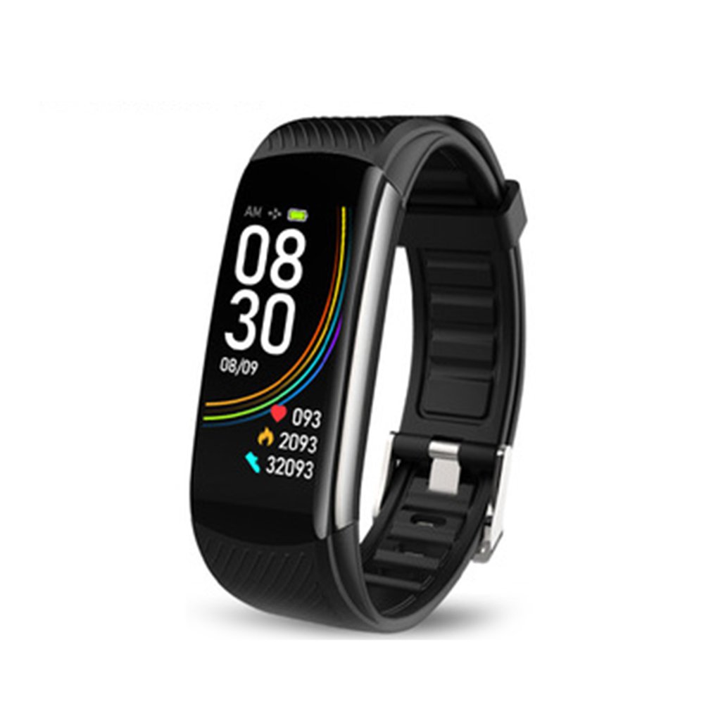 C6s smarte uhren, 0.96- zoll-sportarmbanduhren, herzfrequenzmessung, blutdruckmessung, schlafüberwachung, nachrichtenfunktion, fitness-smartwatch: Schwarz
