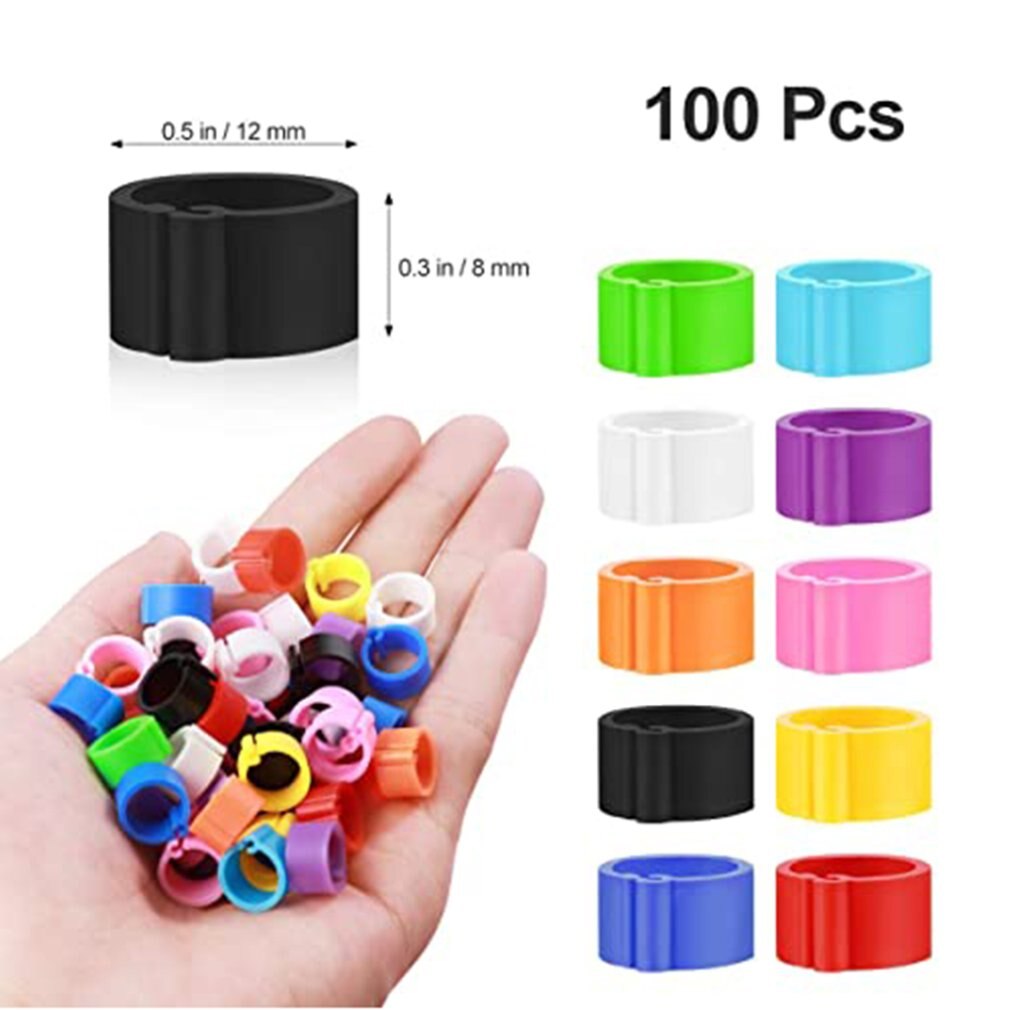 100 Pcs Multicolor Duif Voetring Duiven Ringen 8Mm Bajonet Identificatie Ring Opening Duif Ring Duif Levert