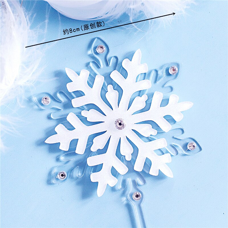 yarn Christmas Tree Elk Snowflake Cake Topper for Birthday Party Decor Star Baking Supplies Dessert: Large C