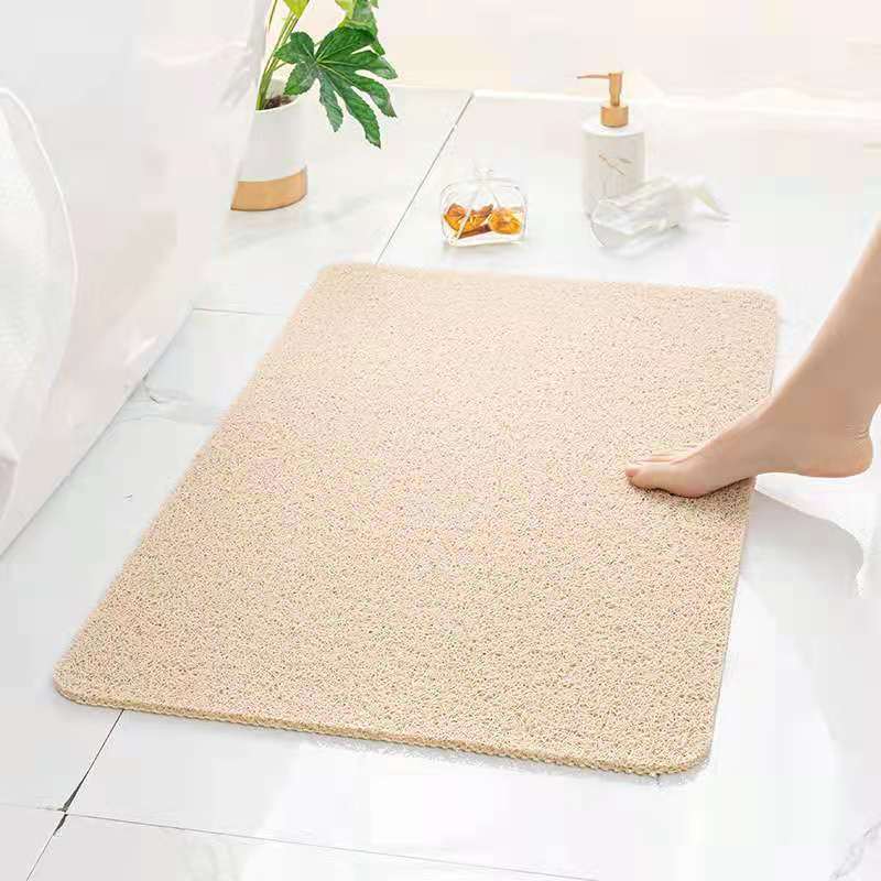 Douche Mat Antislip Comfortabele Bad Mat Met Drainage Apparaat, pvc Loofah Waterdichte Vloermatten Voor Natte Gebieden, Sneldrogende: Beige