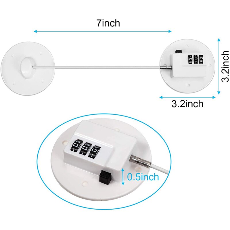 2 Stuks Koelkast Lock Koelkast Lock Vriezer Deurslot Lijm Codeslot Koelkast Safety Lock Bestand Ladeblokkering