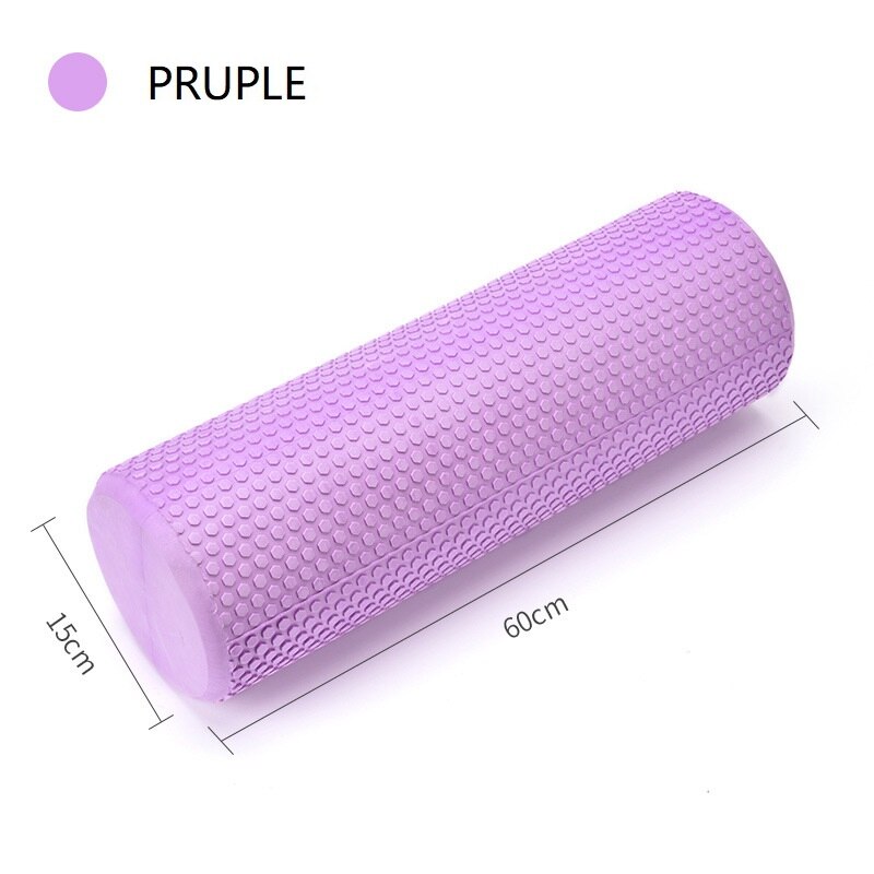 45/60CM Yoga Foam Roller High density EVA Muscle Leg Shoulder Roller Massage Tool Fitness Yoga column balance Stick Equipment: Ivory