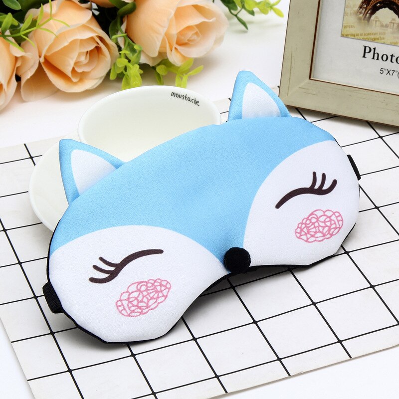 Mooie Slaap Oogmasker Slaapmasker Katoen Kat Ooglap Slaapmasker Leuke Eye Cover Travel Rest Eye Band Slaapmasker Met ijs Zak