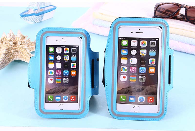 Suporte do telefone universal braçadeira caso para iphone 6s mais abaixo de 6 polegada saco do telefone esportes ao ar livre correndo bandas braço: sky blue