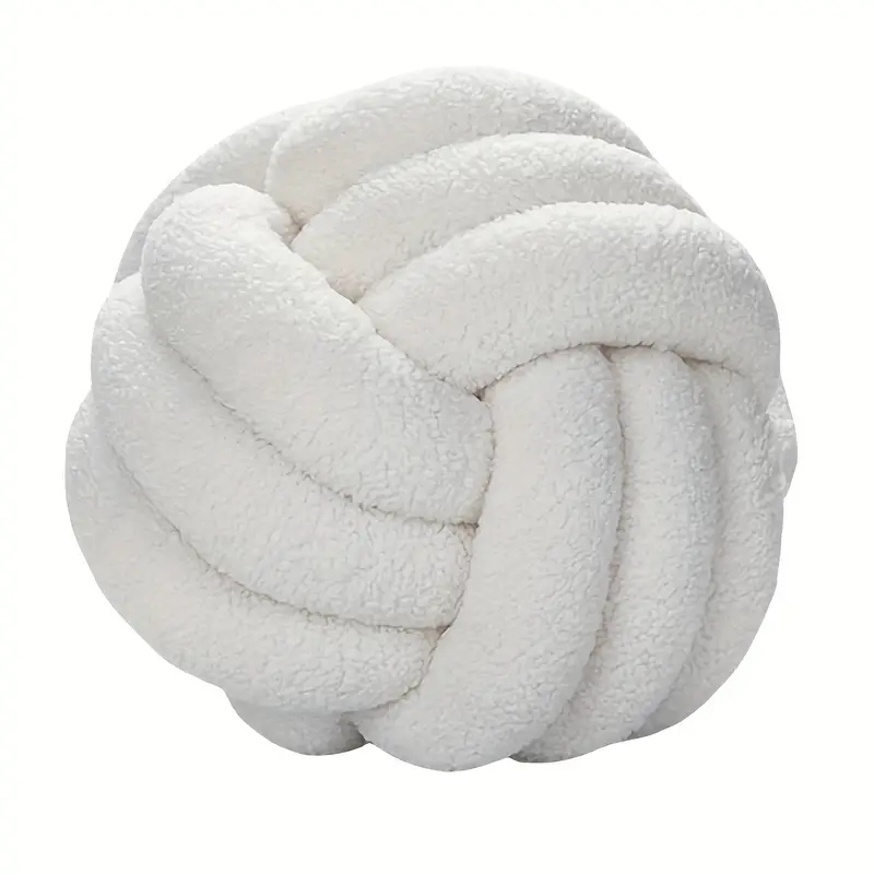 Oreiller de boule nouée indéformable, oreiller en peluche, tissé à la main, respectueux de l'environnement, décoration de la maison, lancer dans le dos: vert clair
