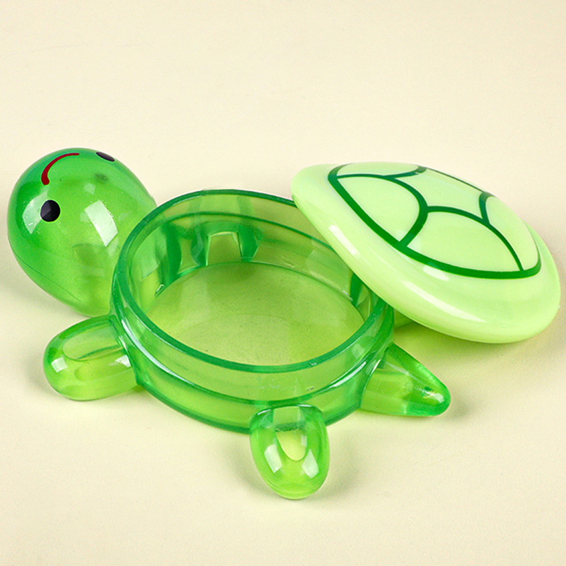 Cute Cartoon Luminous Turtle Storage Box Home Decor Resin Crafts Glowing Small Turtle Toy Storage Case Ornaments Decoration: Light Grey