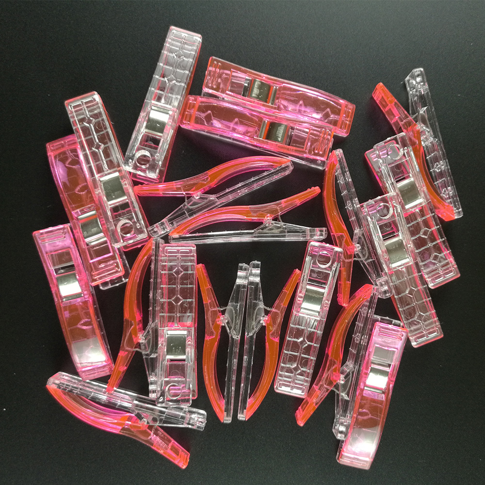 10 stk kløver pvc plastik clips til strikning hæklet patchwork syning gør-det-selv håndværk quilt quilting clips beklædningsclips: Lyserød