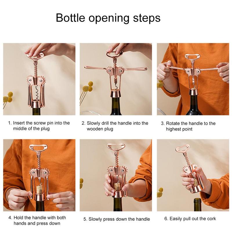 Rose Goud Wijn Opener Multifunctionele Staal Kurkentrekker Anti-Corrosie Wijn Legering Flesopener Opener Zink Roestwerende Y7K6