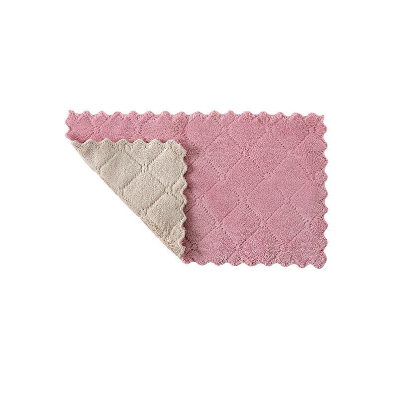 Water Absorbent Dishcloth Thickened Wipes Microfiber Tablecloth Kitchen Accessories Tools Towel Cleaning Cloth: purple gray