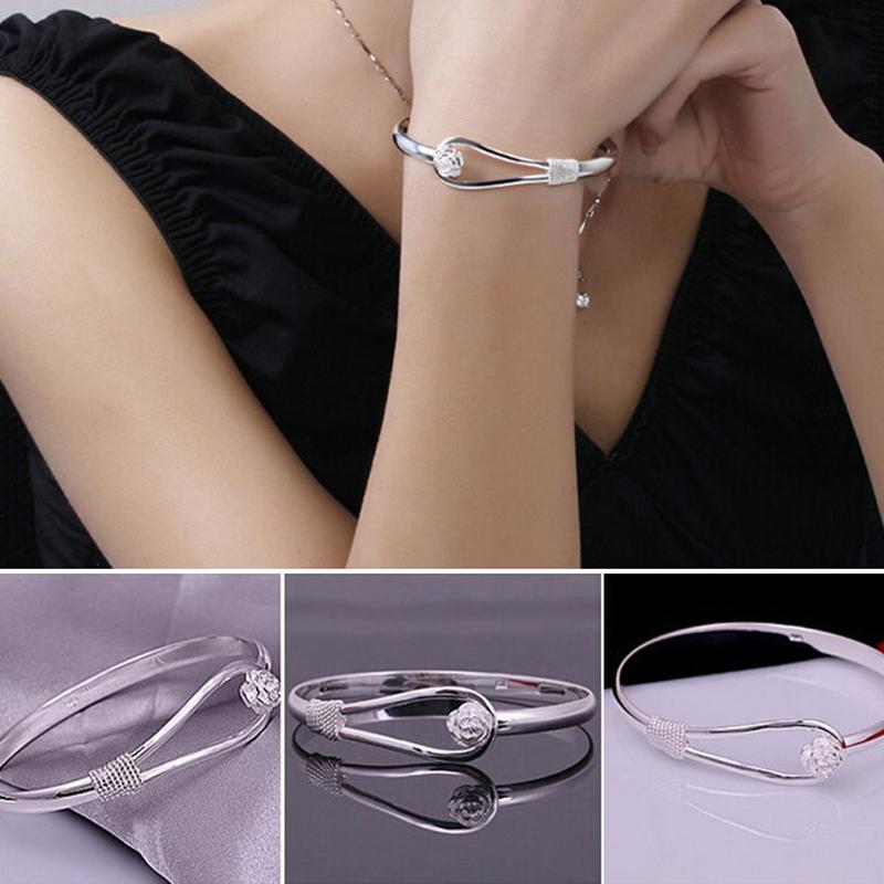 Attraktive Einfache Rose Manschette Armreif Armbinde Neue Große Frauen Armbinde Schmuck Stil