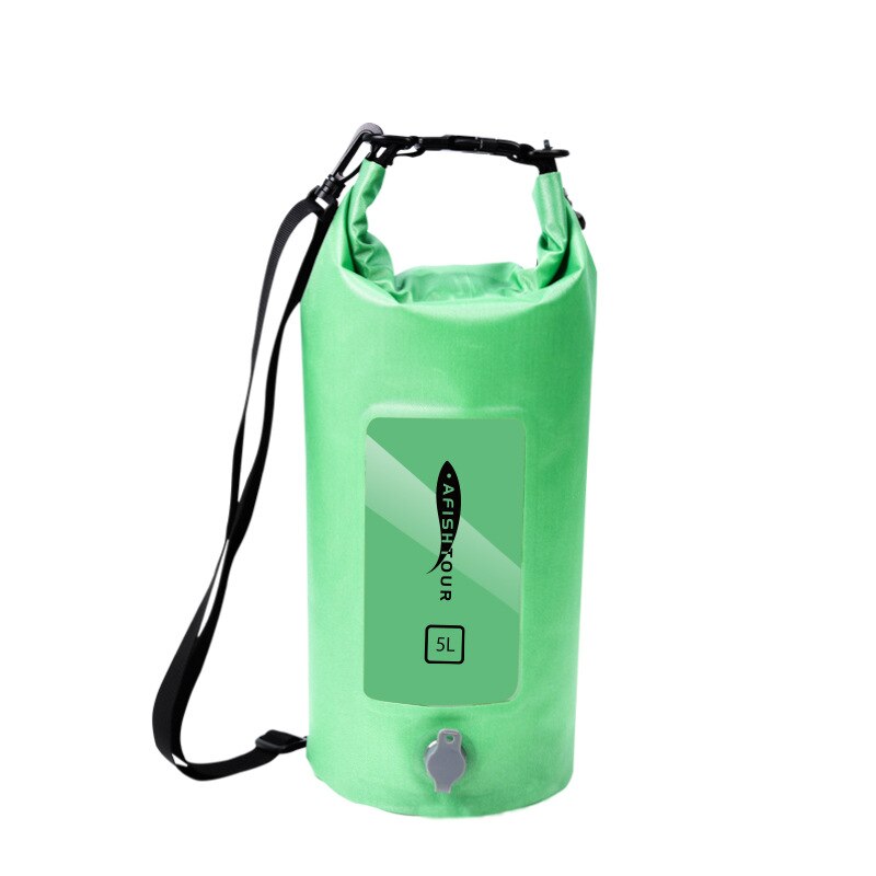 Mochila seca impermeable de 5L, bolsa flotante de agua, saco de rodillo superior, piscina, Rafting, Kayak, río, senderismo, Canoing, navegación: green