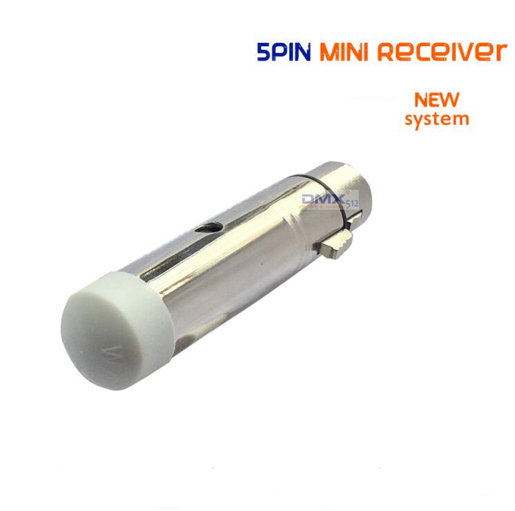 MINI receptor inalámbrico DMX512 de 5 pines para iluminación de escenario: Silver / Enchufe estadounidense