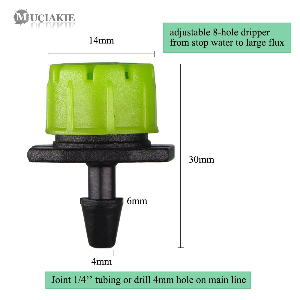 MUCIAKIE 5-50M Green Garden Irrigation Drip System Adjustable Micro Spray Balcony Potio Watering Plant Kit Irrigation Emitters