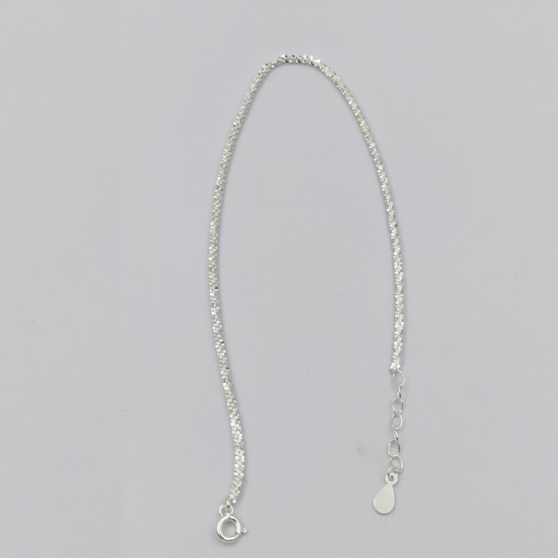 Pulsera tobillera Plata de Ley 925 auténtica para mujer, tobillera sencilla de 2mm, joyería para pies