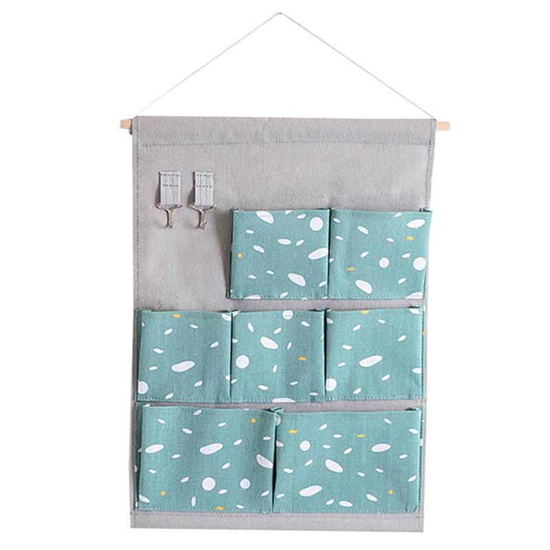 Pocket Hanging Storage Bags Cotton Linen Closet Organizer Wall Hanging Organizers Space Saving Wall Hanging Organizer: B