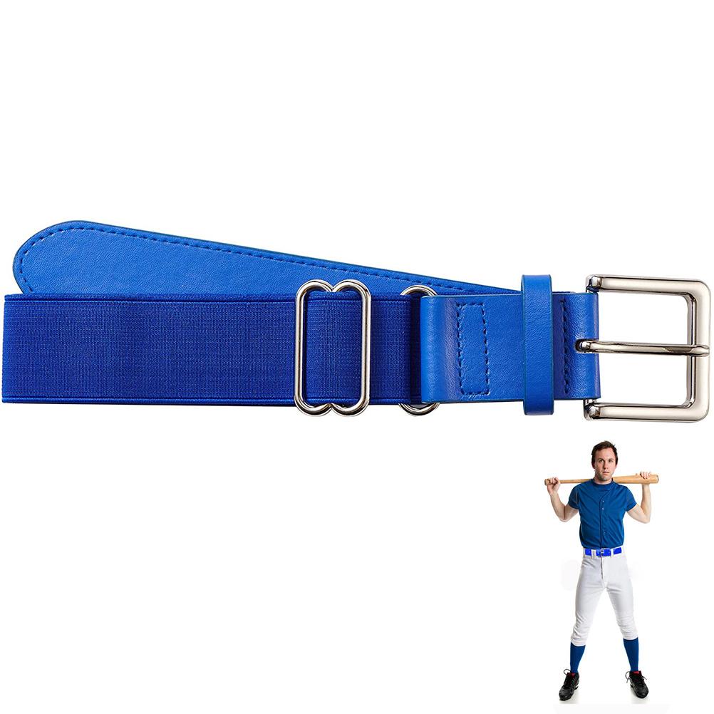 Baseball Belt Softball Belt Adjustable Waist Belt Outdoor Sports Elastic Buckle Baseball Belt Imitation Leather Golf Belt 115cm: Blue