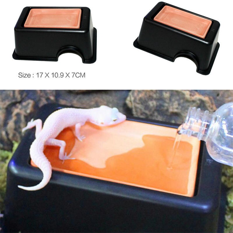 Water Bowl Plastic Reptile Hide Box Den Spawning Cave Tortoise Snake Lizard Feed