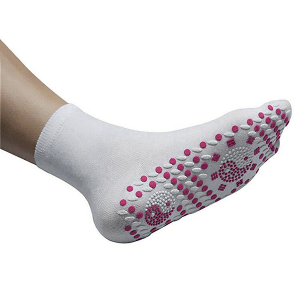Turmalin selvopvarmning opvarmede sokker til kvinder mem hjælp varme kolde fødder komfort sundhed opvarmede sokker magnetisk terapi behagelig: Hvid