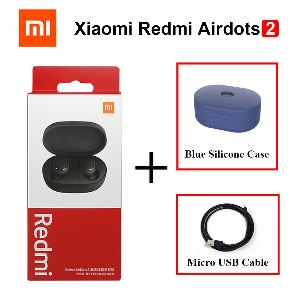 Xiaomi-auriculares Redmi Airdots S con Bluetooth 5,0, tecnología TWS, auriculares inalámbricos con Control IA y reducción de ruido: 2 Add USB Dark Blue