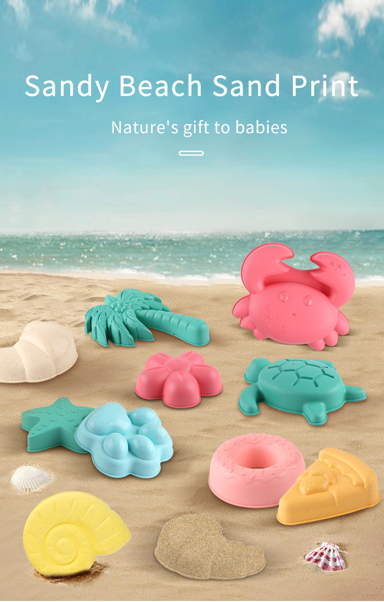 Strandspielzeug, Sandform, Sanddruck, Meer, Sand, Grabwerkzeug, Zubehör, Weizenstroh, Krapfen, technisches Fahrzeug, 12-teilige Kombination