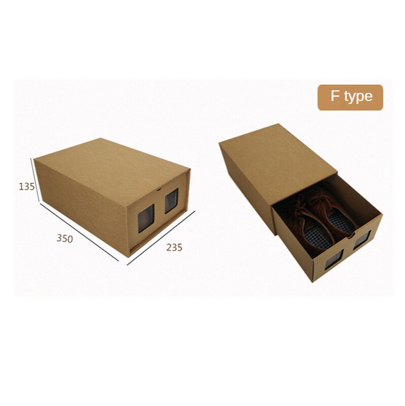 Schoenen Lade Dik Kraftpapier Lade Schoenendoos Transparante Schoenendoos Lade Schoenendoos Vouwen Papier Doos: Type F